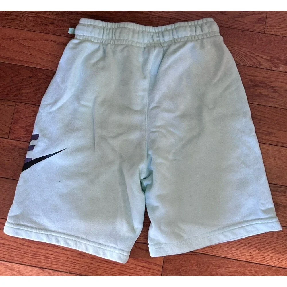 Nike Sportswear Club Fleece Futura Graphic Shorts Mint Green Youth Large - EUC